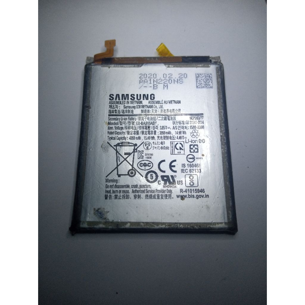 Baterai Samsung A51 Original Cabutan Second