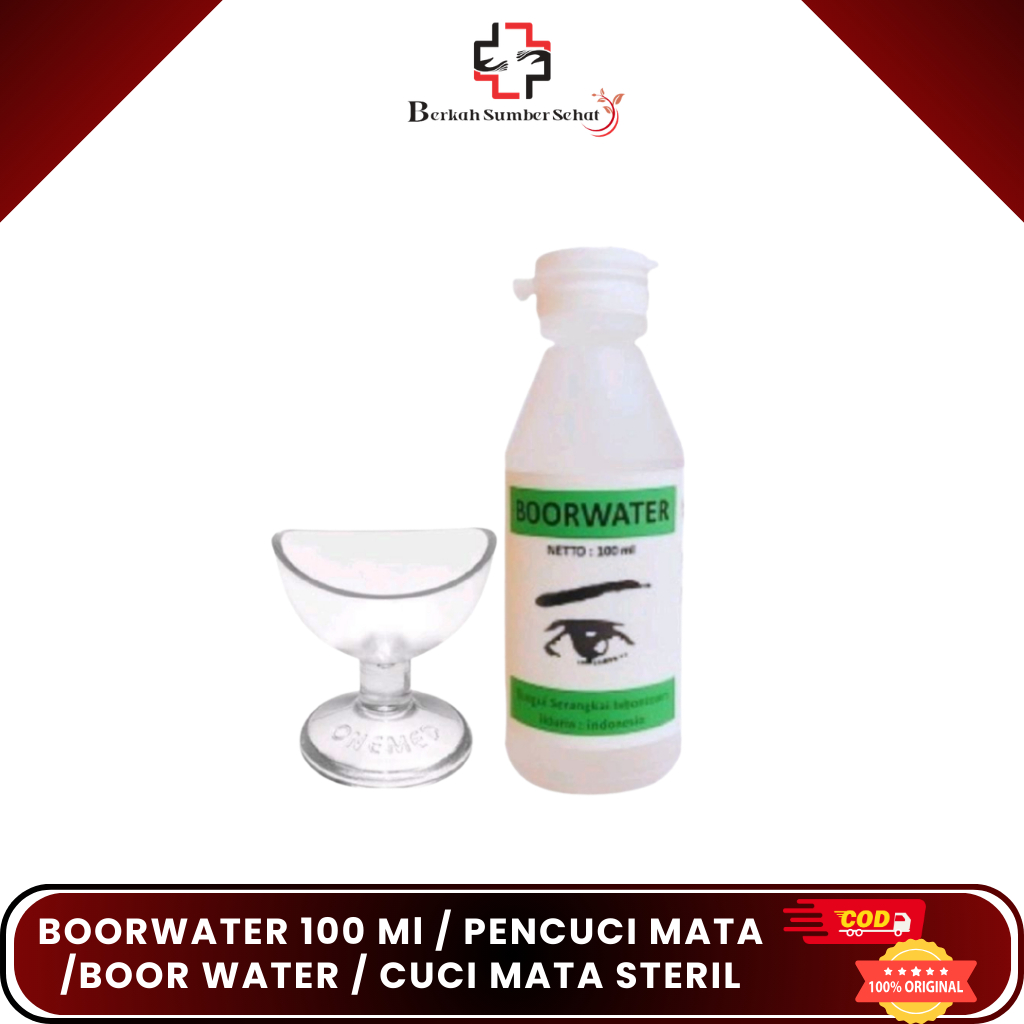 BOORWATER 100 Ml / PENCUCI MATA /BOOR WATER / CUCI MATA STERIL/ KOMPRES MATA