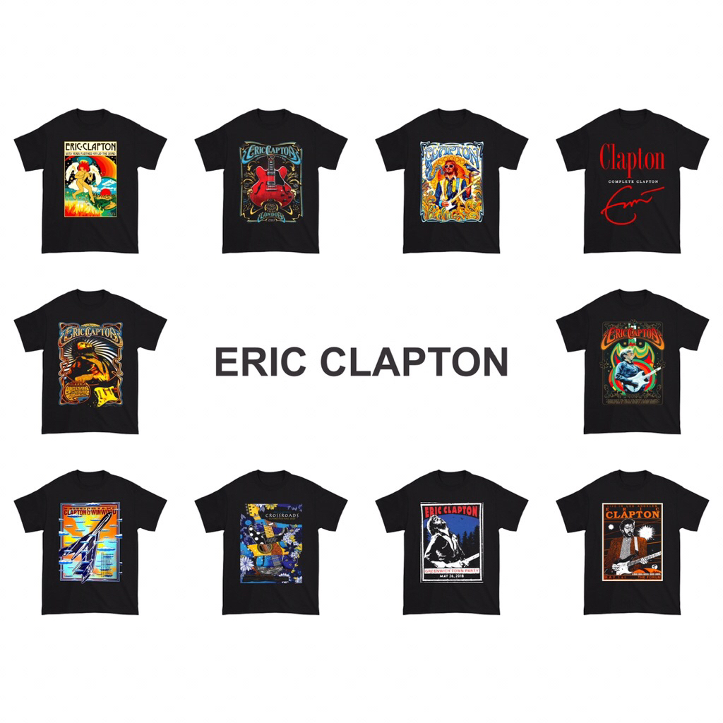 Kaos Eric Clapton Band Music | Baju Eric Clapton Band Musik | T-Shirt Vintage Band | Kaos Pria dan W