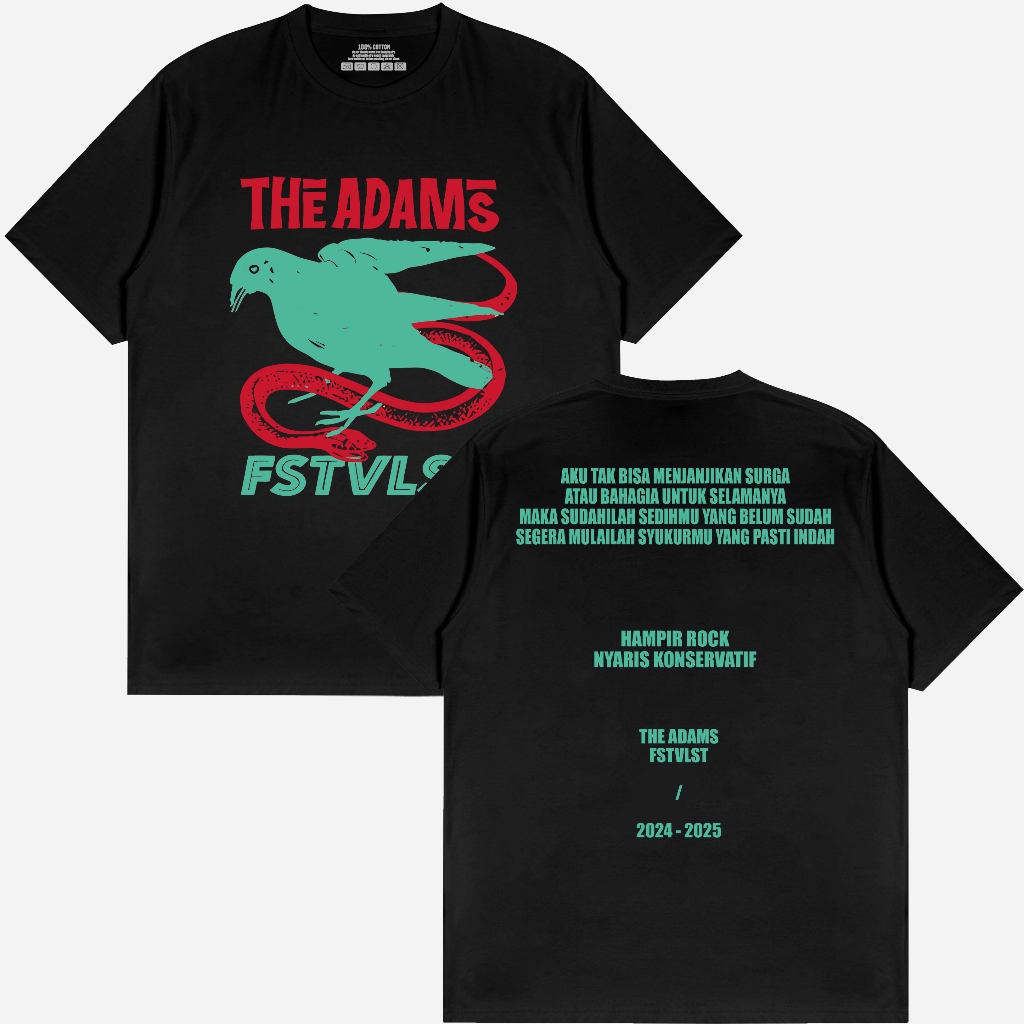 Kaos band the adams fstvlst - bird logo katun combed 24s premium distro
