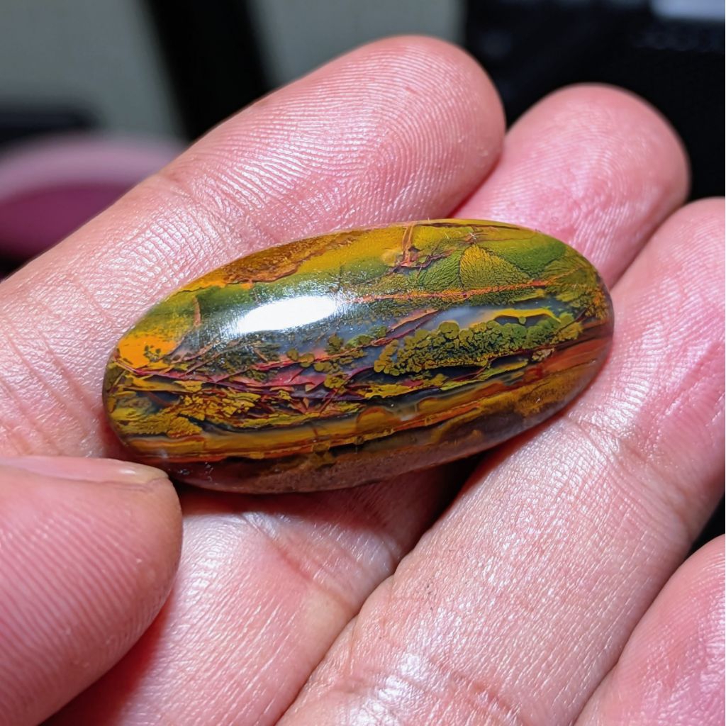 Batu Akik Garut Darson Lawas Motif Serat Merah Cabe Kualitas Super, Tinggal Naik Ring Perak, Cocok U