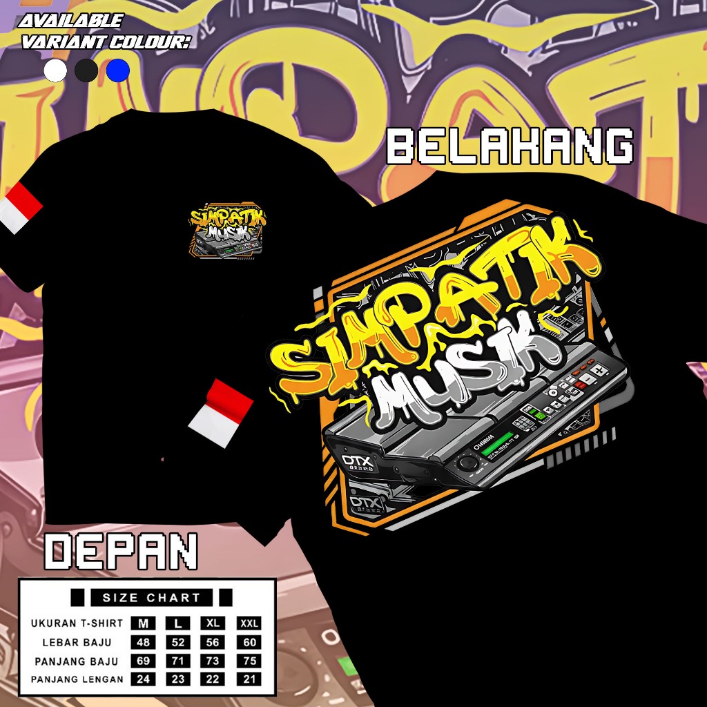 Kaos Simpatik Music Gold free stiker-Jandhut dangdut koplo ageng music soraya alrosta mahesa music s