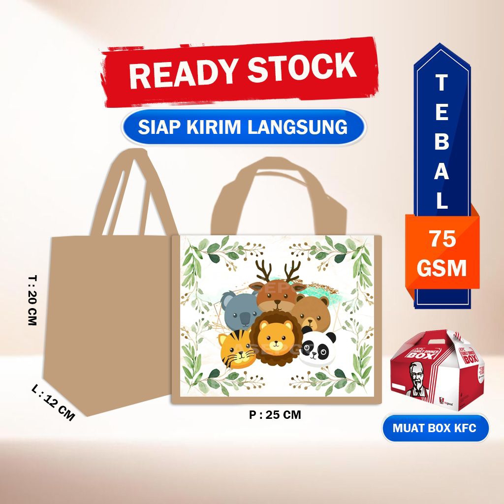 Tas souvenir ulang tahun animal goodie bag ultah animal