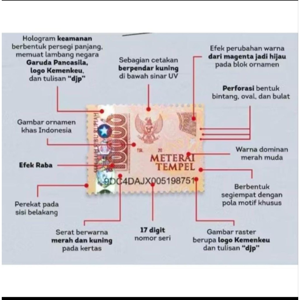 MATERAI-10RIBU PAKET 5LEMBAR-TERBARU