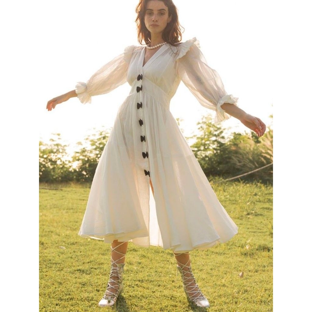 the story of - jacobella bow midi dress