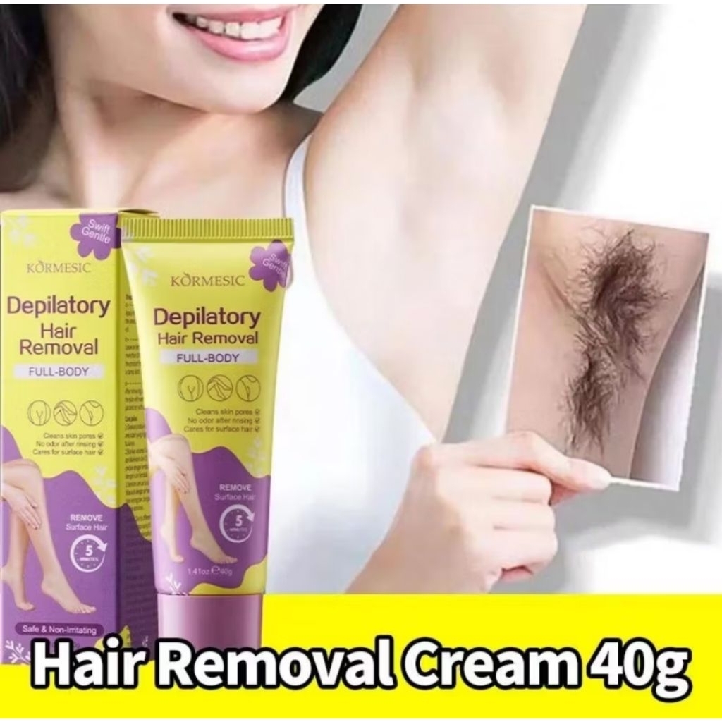 DEPILATORY CREAM tube 40 gr cream perontok bulu rambut kaki, bulu rambut ketek, kumis janggot