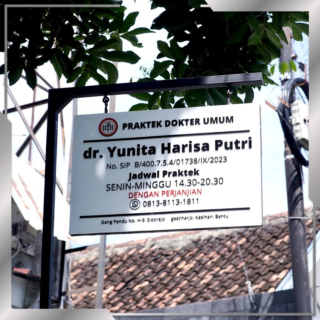 Papan Nama Klinik / Plang Toko / Plang Bidan / Plang Dokter