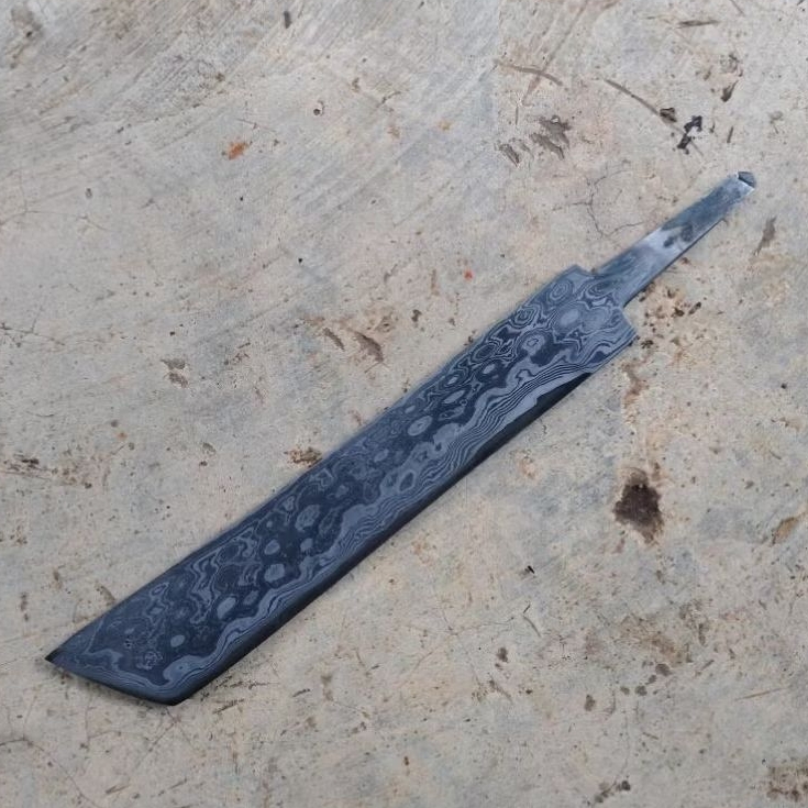 Blank Pisau Pamor Damaskus/ Balik Mipih