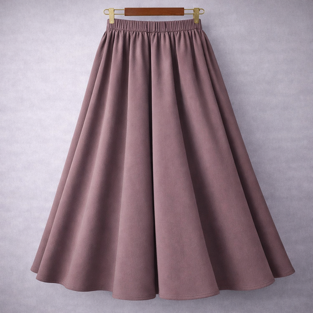 Rok Panjang Wanita WOLFIS Polos Premium Ada Saku Kantong Lebar Payung Flowy Jumbo Bahan Tebal Formal Kerja Kuliah Casual Muslimah by KaRINA