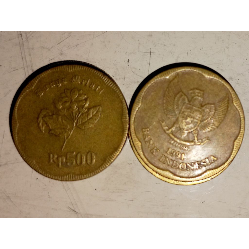 Koin Rp500 Melati 1991 Asli BI | Uang Kuno Indonesia