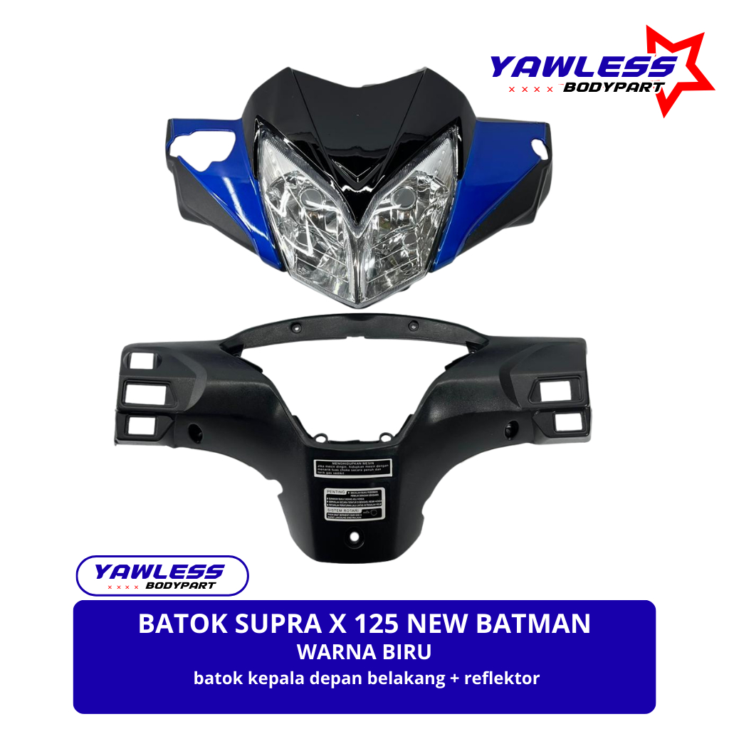 batok kepala supra x 125 Batman warna BIRU + Reflektor supra x 125 / batok lampu supra x 125