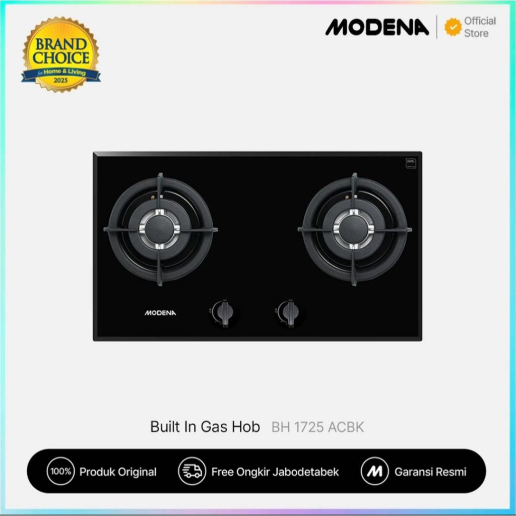 KOMPOR TANAM MODENA 2 TUNGKU HOB-BH1725 ACBK KOMPOR TANAM MODENA 2TUNGKU BH1725 ACBK KOMPOR MODENA