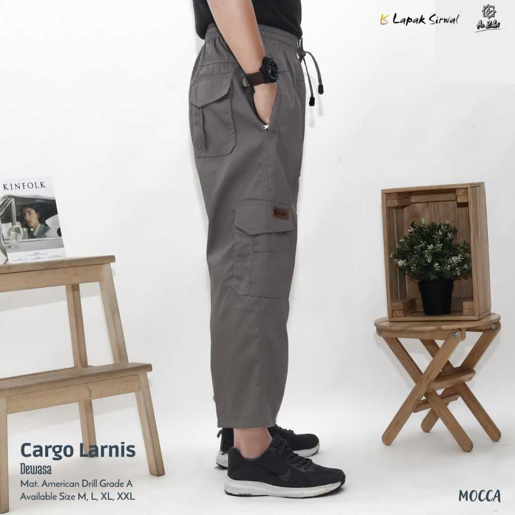 Cargo LarNis Dewasa American Drill Grade A Celana Cargo Muslim Pria Jumbo