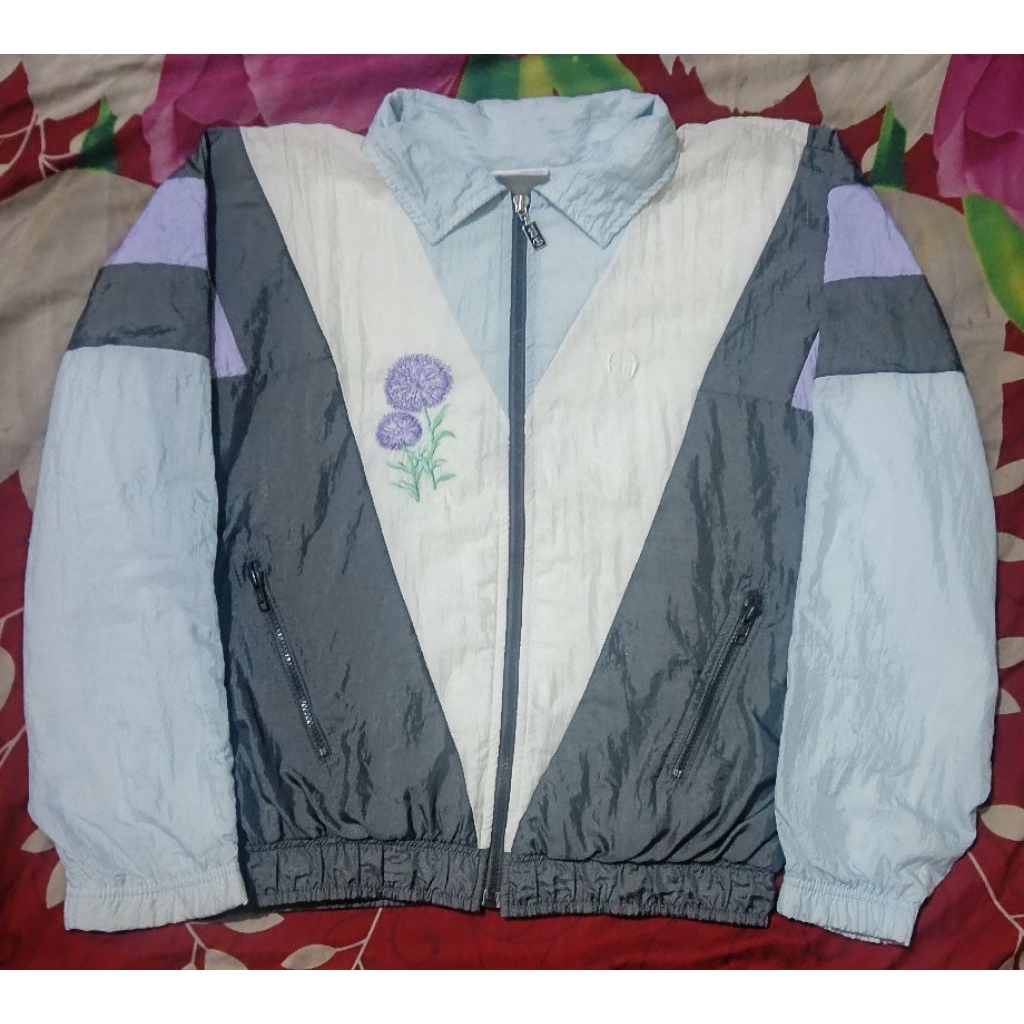 Work Jaket Casual Sergio Tacchini Boxy Vintage ColorBlok Flower