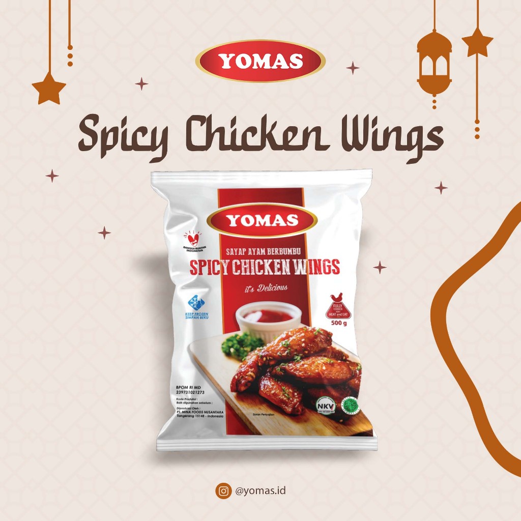 YOMAS Spicy Chicken Wings 500GR