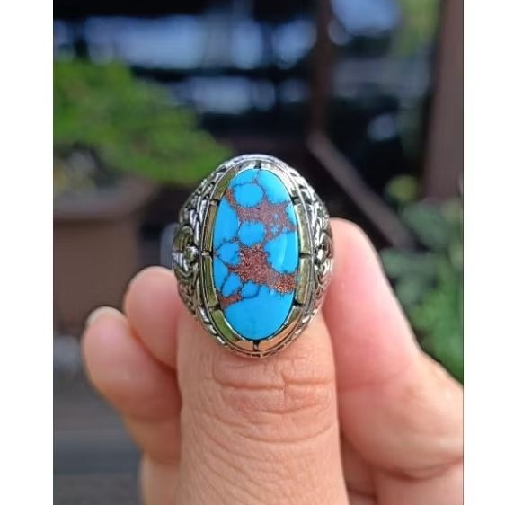 Pirus Mesir Biru Fancy Urat Merah Natural