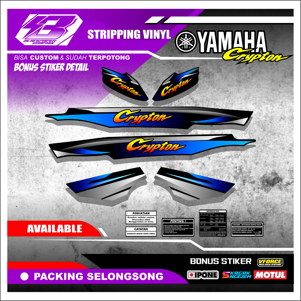 [CRP 01] Striping Variasi  Yamaha Crypton | Striping Crypton Simpel | Striping Vinyl High Quality