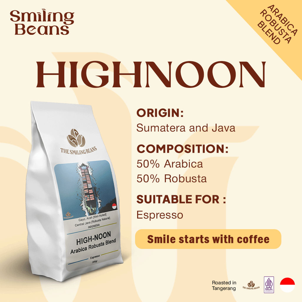 Smiling Beans Espresso Arabica Robusta | 50% 50% House Blend | HIGHNOON