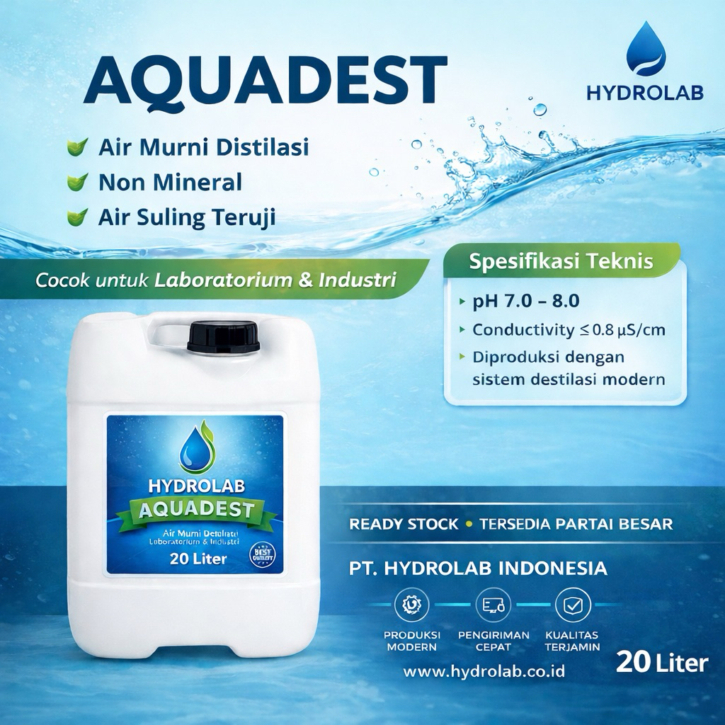 Aquadest aquadest distilled water/ air suling 20 liter