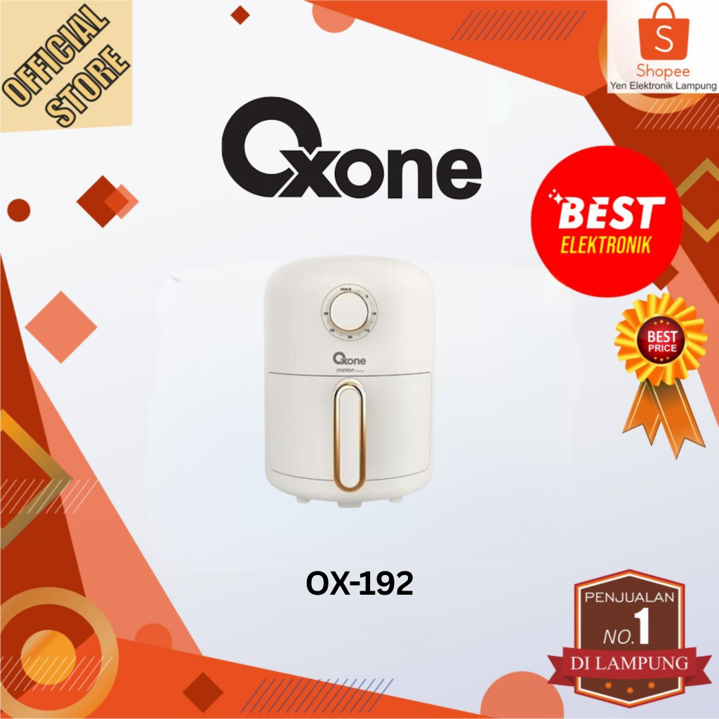 Air Fryer Mini OXONE OX192 1.8L Stainless Steel 230°C 360 Circulation Putih Pink