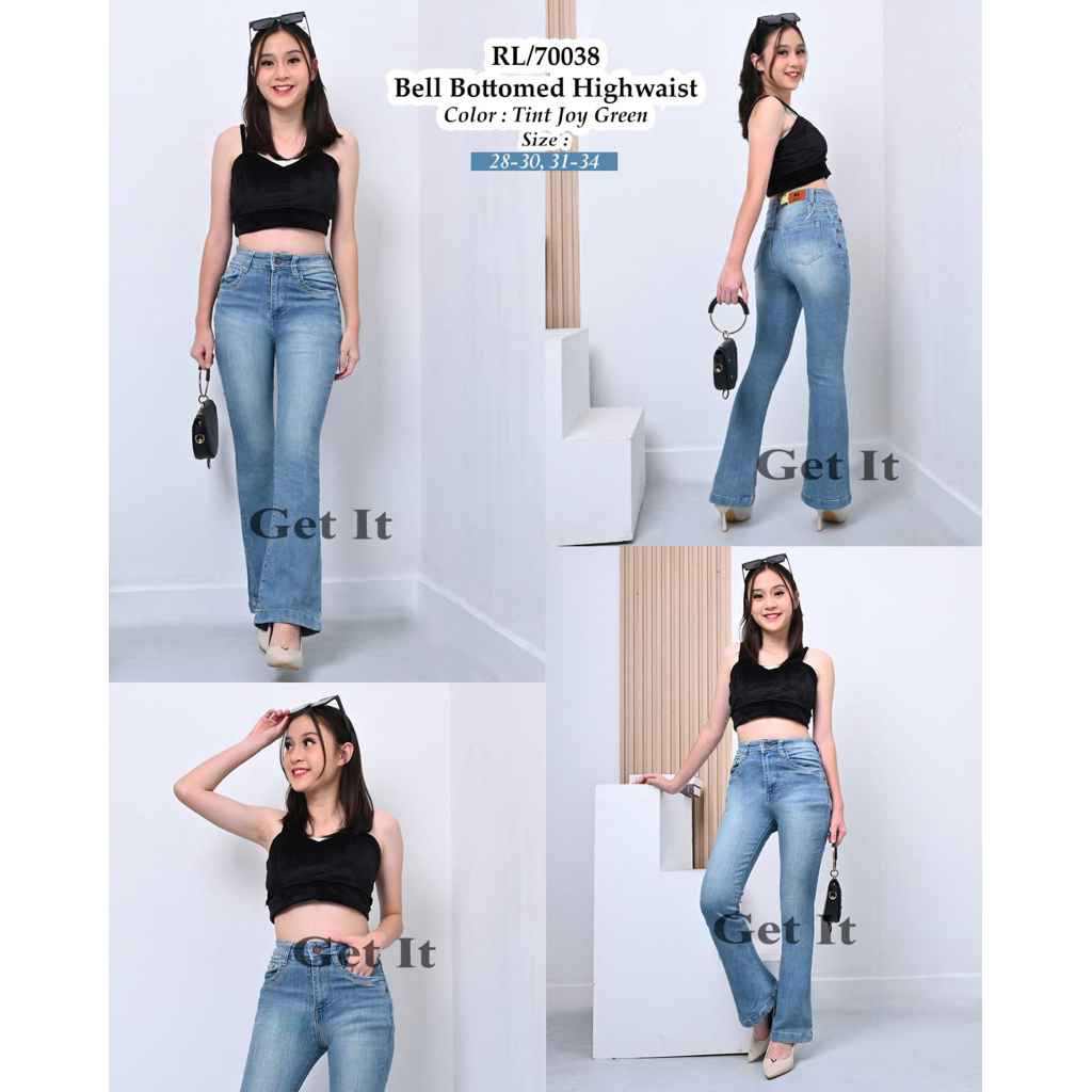 CUTBRAY JEANS HW BELL BOTTOMED BAHAN SOFTJEANS STRETCH, NYAMAN DIPAKAI M2000 IMPORT QUALITY