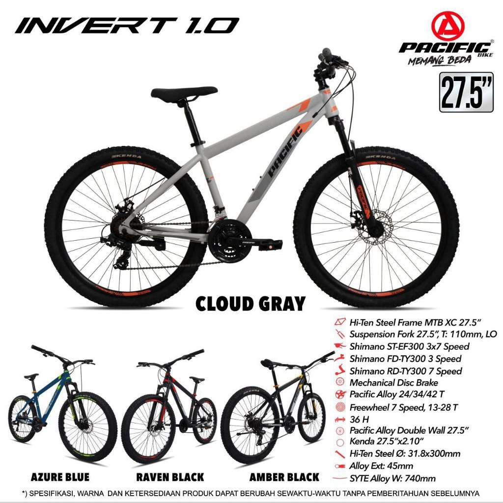 SEPEDA GUNUNG MTB 27.5 INCH PACIFIC INVERT 2.0 / VIGILON 4.1 / VIGILON 4.2 / INVERT PERSIJA / VIGILO