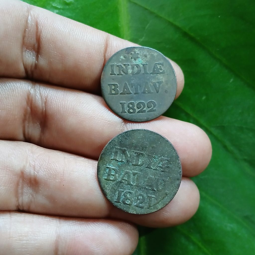 Koleksi Temuan Sungai 2 Koin Indiae Batav Th.1821 dan 1822