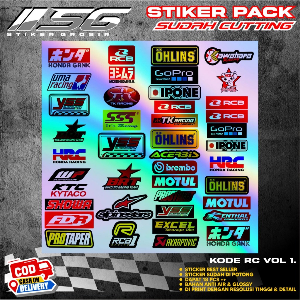 [COD] STICKER RACING HOLOGRAM / STIKER PACK / STIKER MOTOR VOL.1