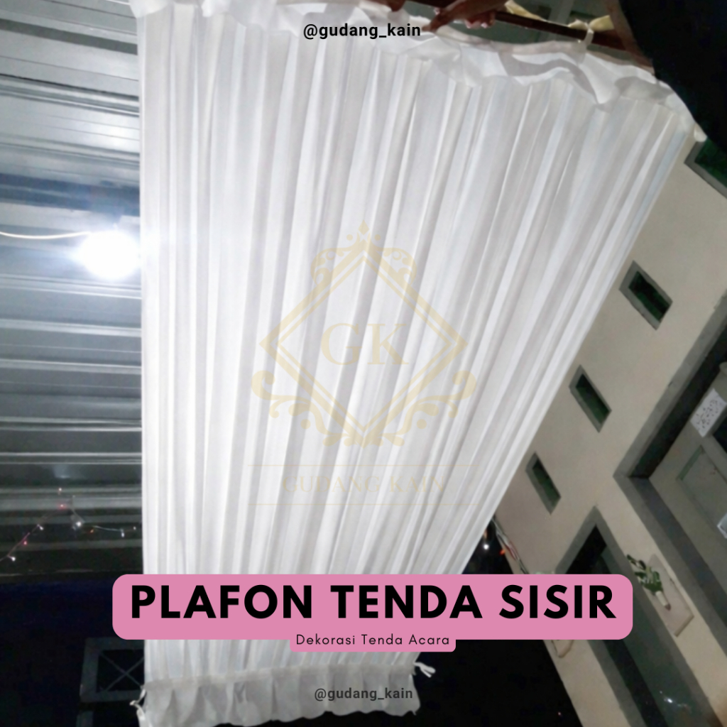 Plafon Tenda Sisir Bergelombang Dekorasi Tenda Acara Sudah Jahit Tinggal Pasang Custom Ukuran