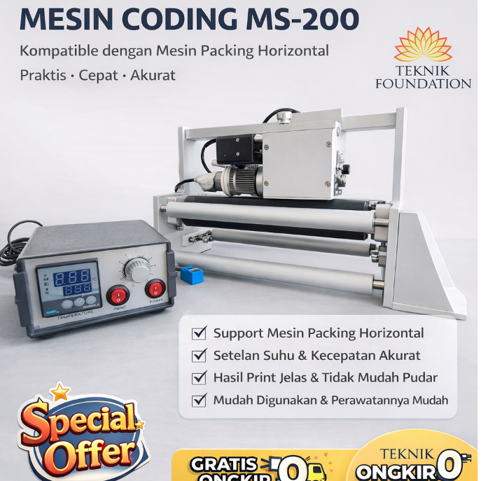 Mesin Coding Cetak Expired MS-200/Mesin Cetak kadaluarsa MS-200 Horizontal Packaging