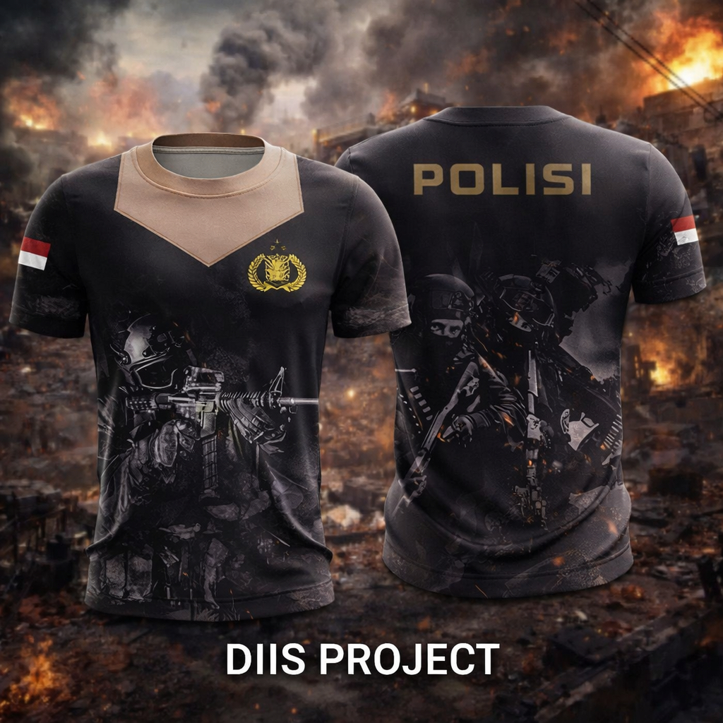KAOS JERSEY POLISI HITAM LEHER DINAS KEREN TERBARU SPORT / KAOS POLISI PRIA