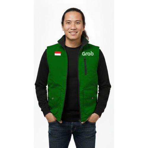 Termurah !!! Rompi Hiking Outdoor Pria Grab Terbaru Premium Grabbike GrabFood Terbaru 2025 Ready Uku