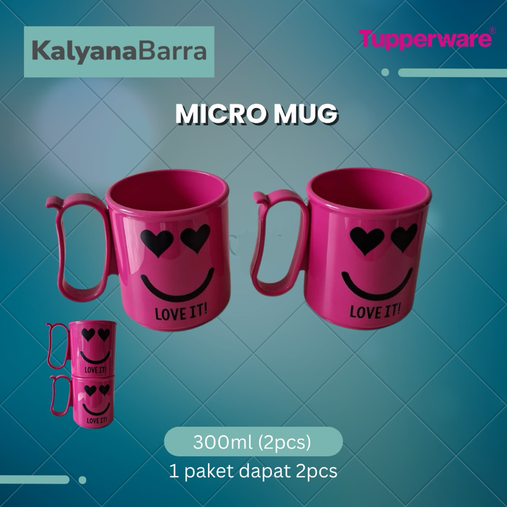 TUPPERWARE Micro Mug 300 ml (Set 2 pcs) – Pink