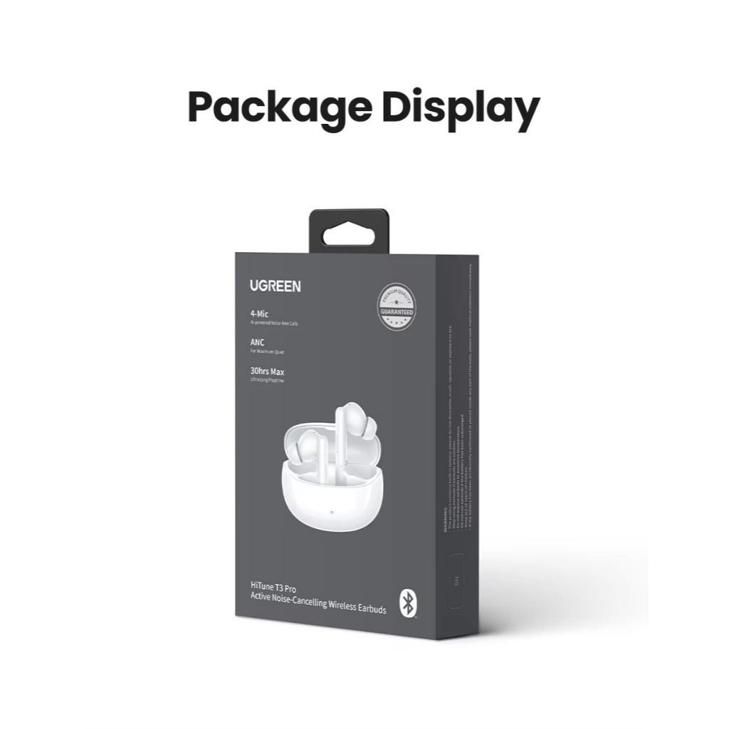HF BLUETOOTH TWS UGREEN 35725 HITUNE T3 PRO WHITE