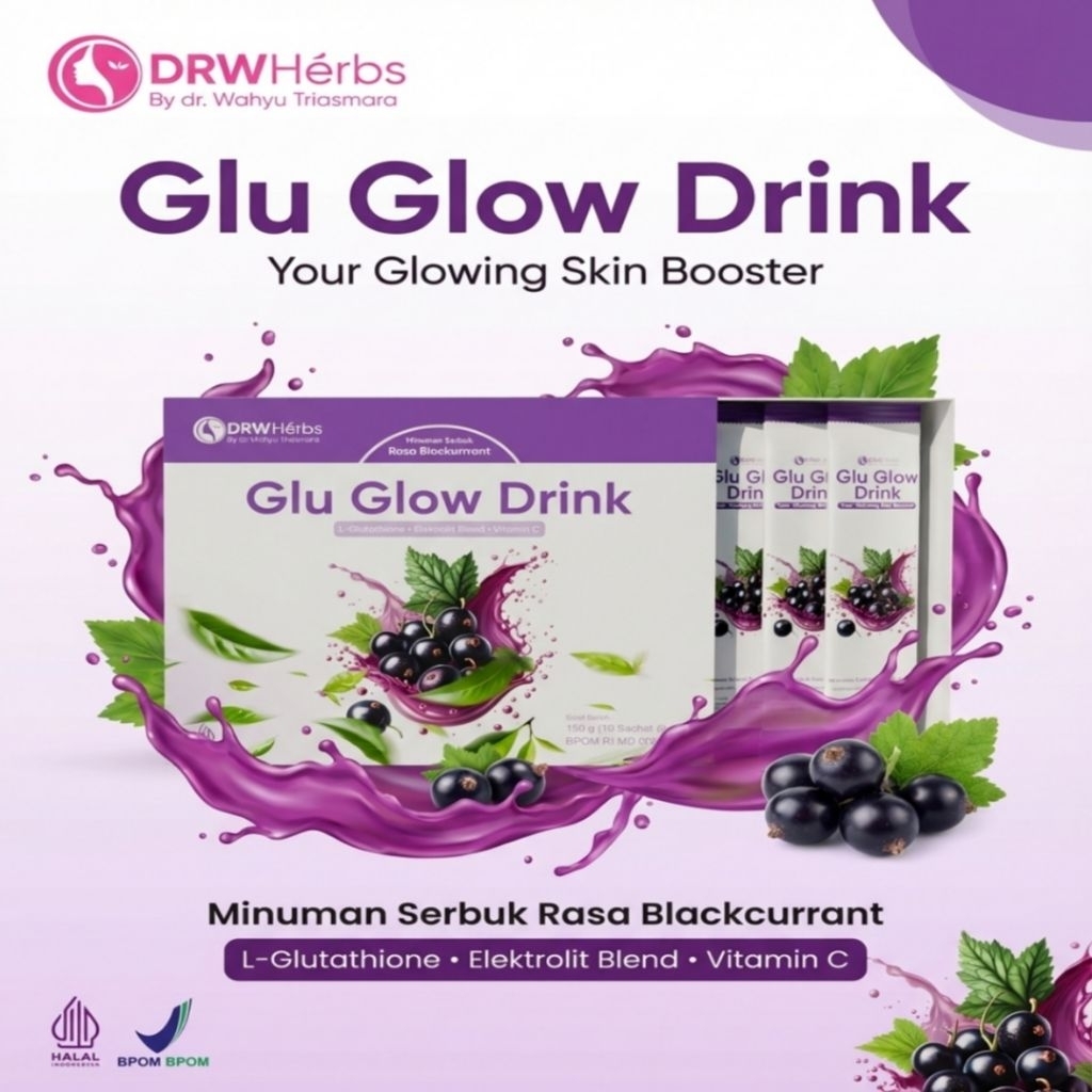 GLU GLOW DRW HERBS MINUMAN KOLAGEN DAN GLUTATHIONE UNTUK KULIT CERAH DAN SEHAT