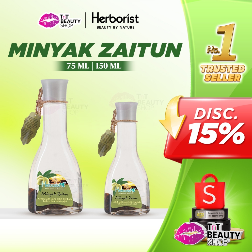 Herborist Minyak Zaitun 75ml dan 150ml Melembabkan & Menjaga Elastisitas Kulit l TnT Beauty Shop