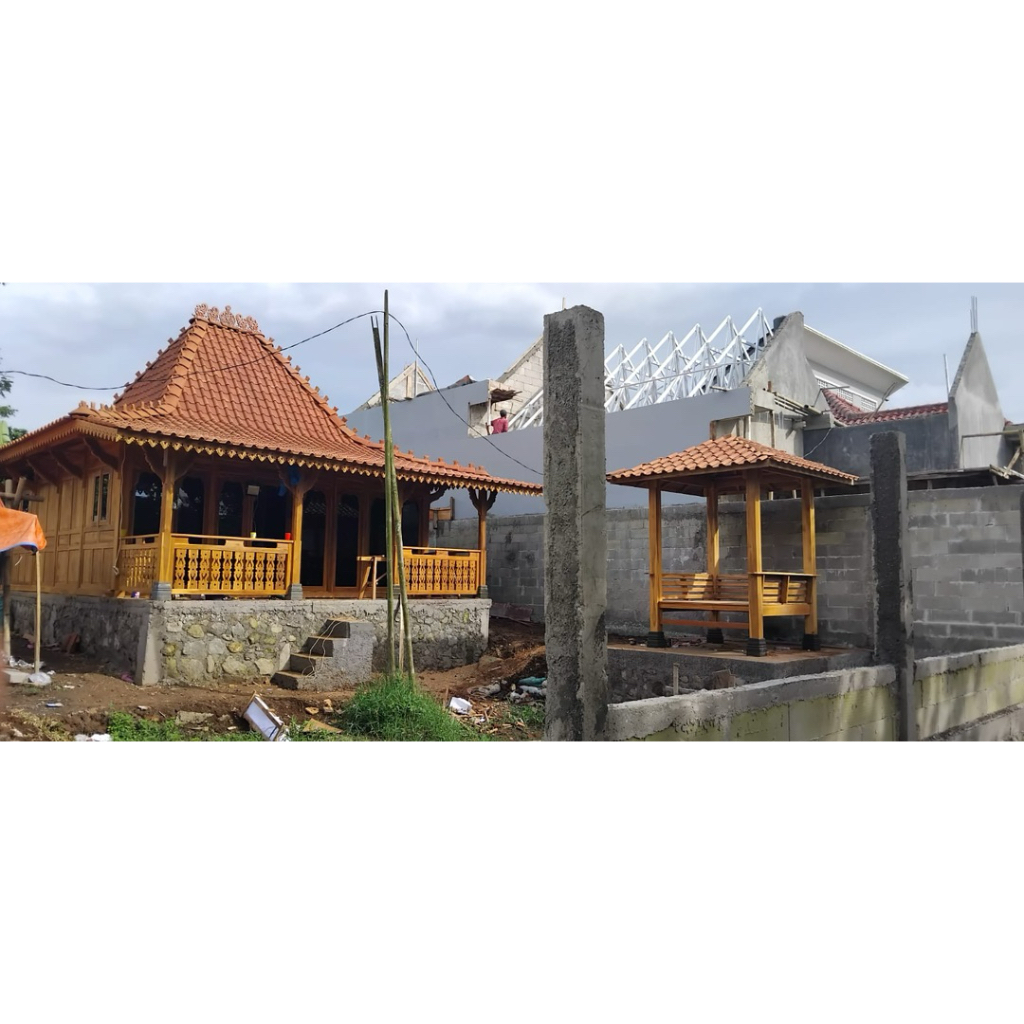 rumah kayu jati 6x8m minimalis joglo