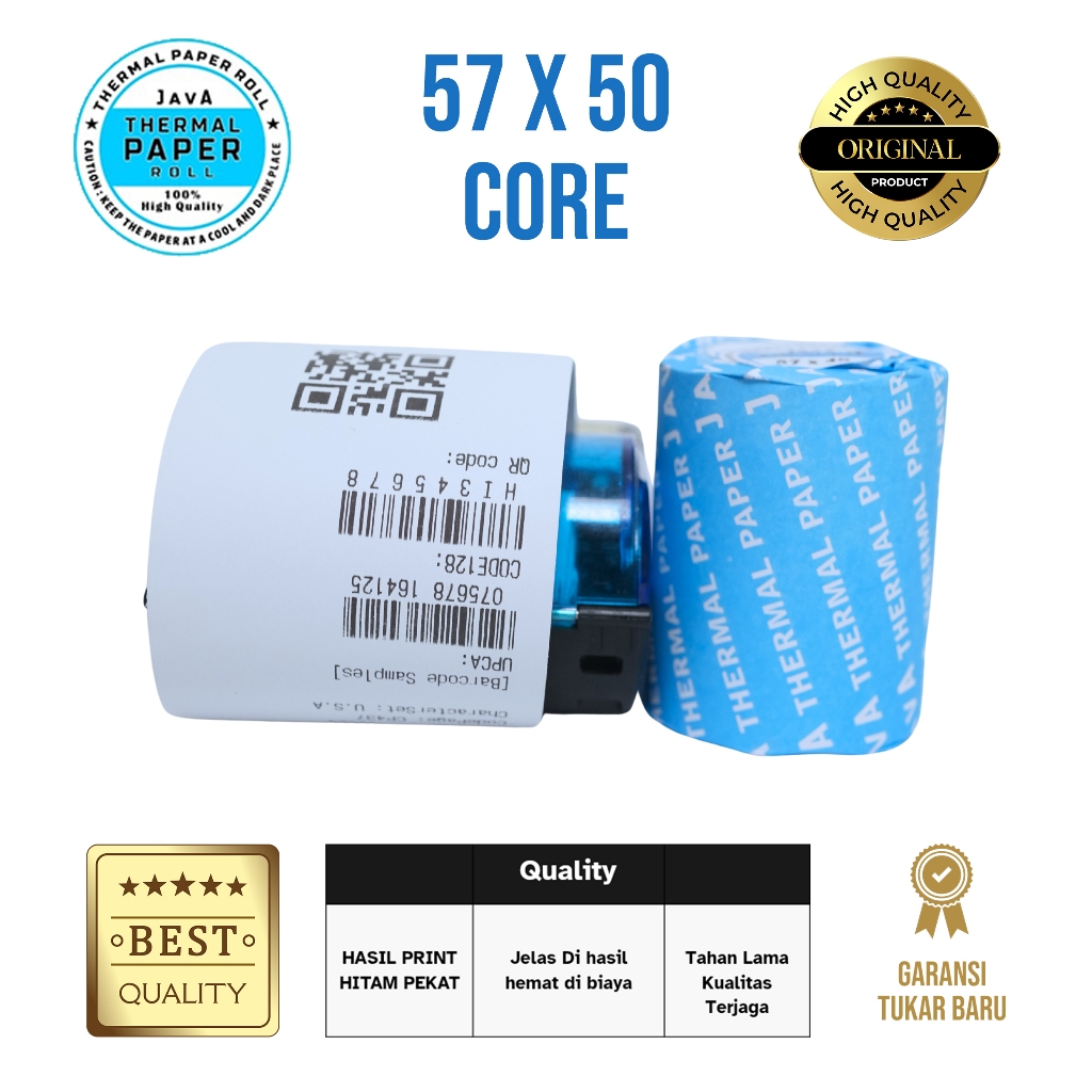 Java Thermal Paper 57x50 1 Dus (100 Roll) Kertas Struk EDC BRIlink POS