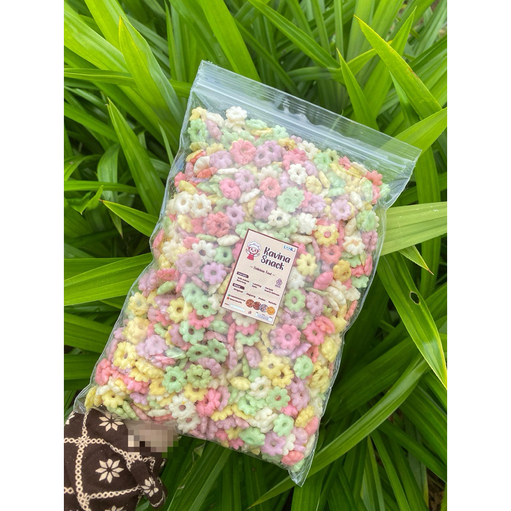 snack Bunga sakura warna warni premium
