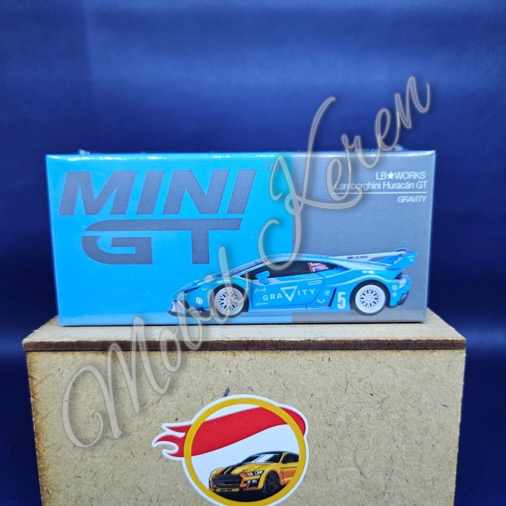 diecast Mini GT TSM Model 1055 LB Works Lamborghini Huracan GT Gravity blue ban karet