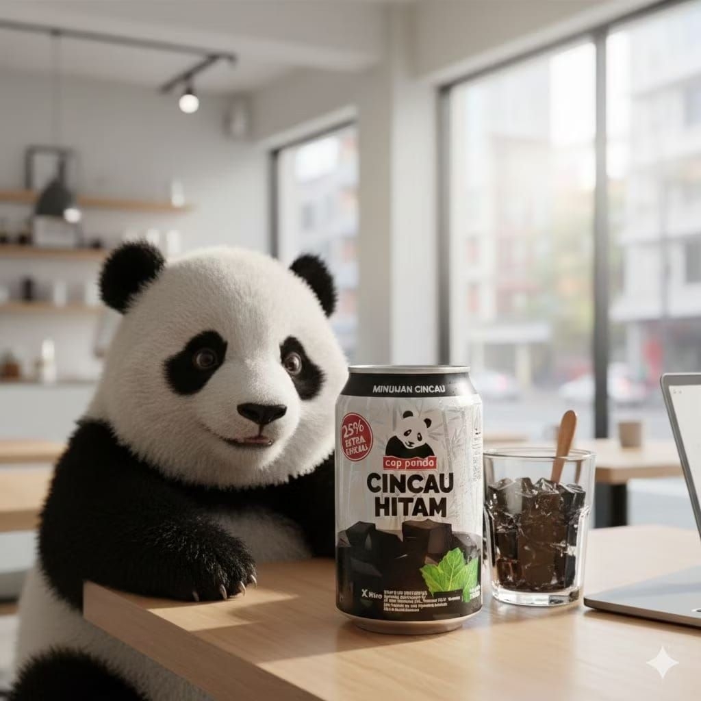 [SS ONLINE 100% ORI KARTON] Cincau cap Panda Hitam Festeve 1 karton isi 20 kaleng 310mm BPOM, EXP PA