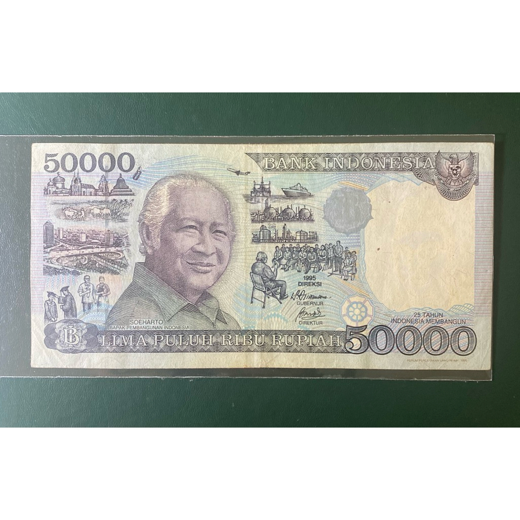 Uang Kuno 50 Ribu Soeharto 1995 Bagus