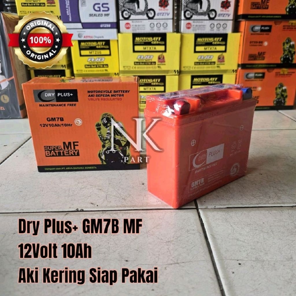 Aki Motor Honda Tiger 200, Tiger Revo Accu Dry Plus GM7B 10Ah