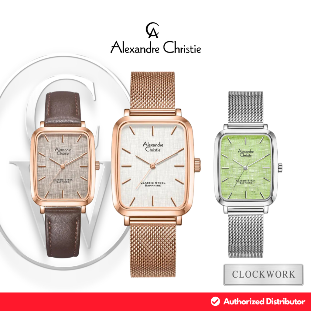 Jam Tangan Pria Alexandre Christie Classic Steel AC 8699 MHB / MHL  Rantai Pasir / Kulit Casual Mini