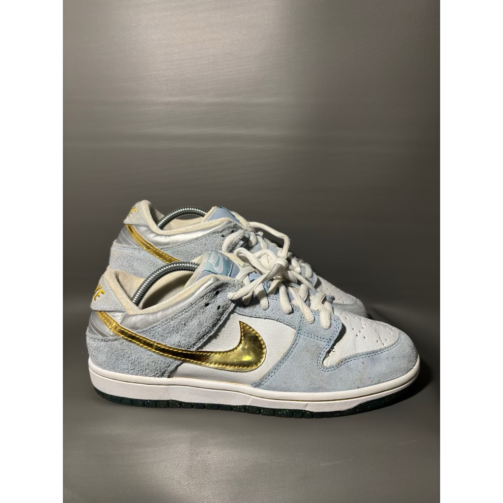 Nike SB Dunk Low Sean Cliver Ice Blue Gold  Size 43