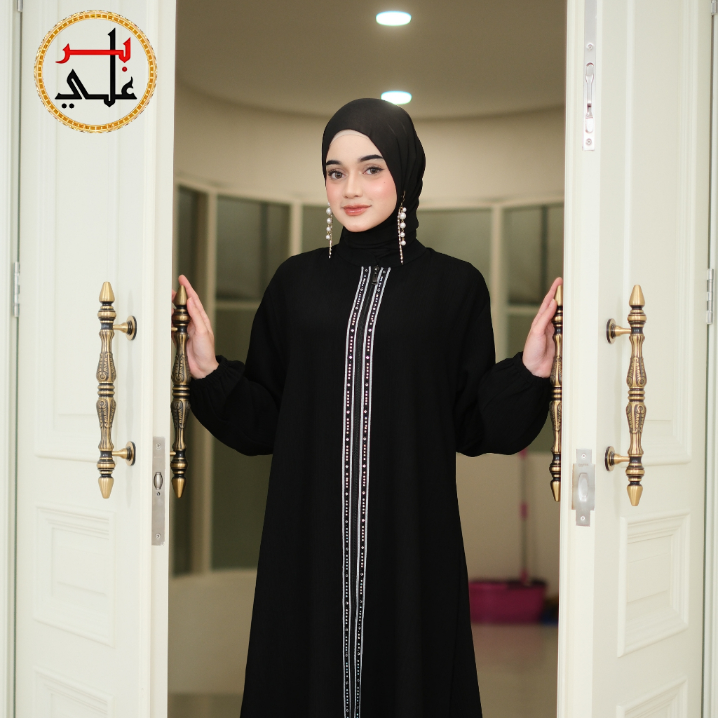 BIIR ALI Collection Abaya Yeriow Khas Dubai Busui Friendly Semi Outer Payet Di List Bahan Uv Protect