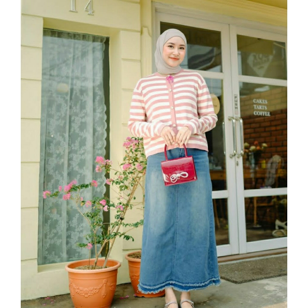 preloved stripe cardy pinky/preloved haidee orlin/Preloved Dress/Preloved Tunik/Haideeorlin/Haidee&O