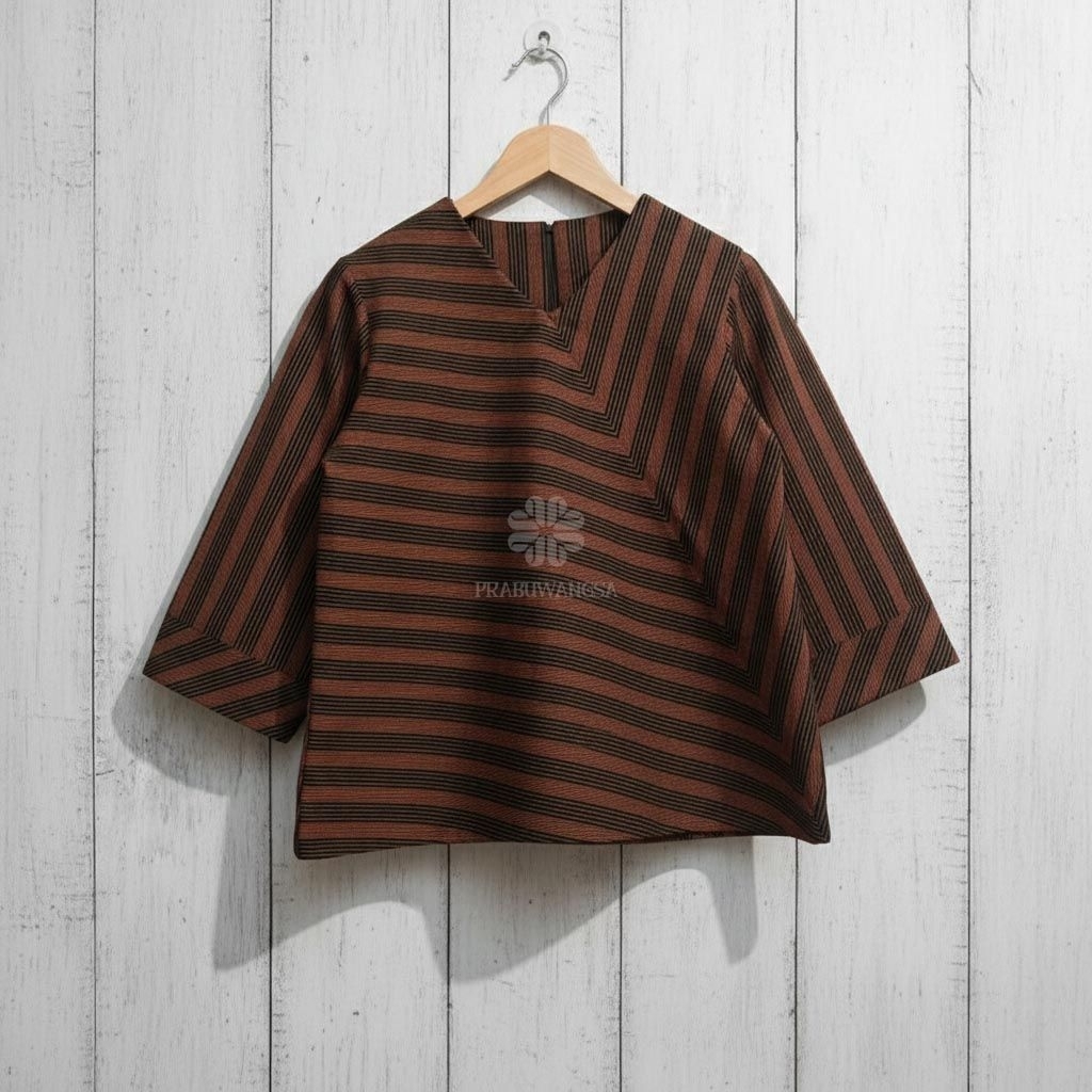 PRABUWANGSA BATIK - Blouse lurik atasan lurik wanita