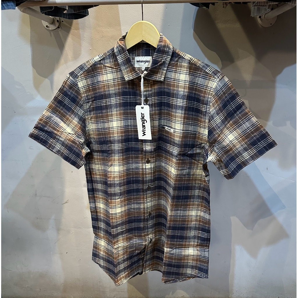 kemeja flanel pendek wrangler slimfit Original
