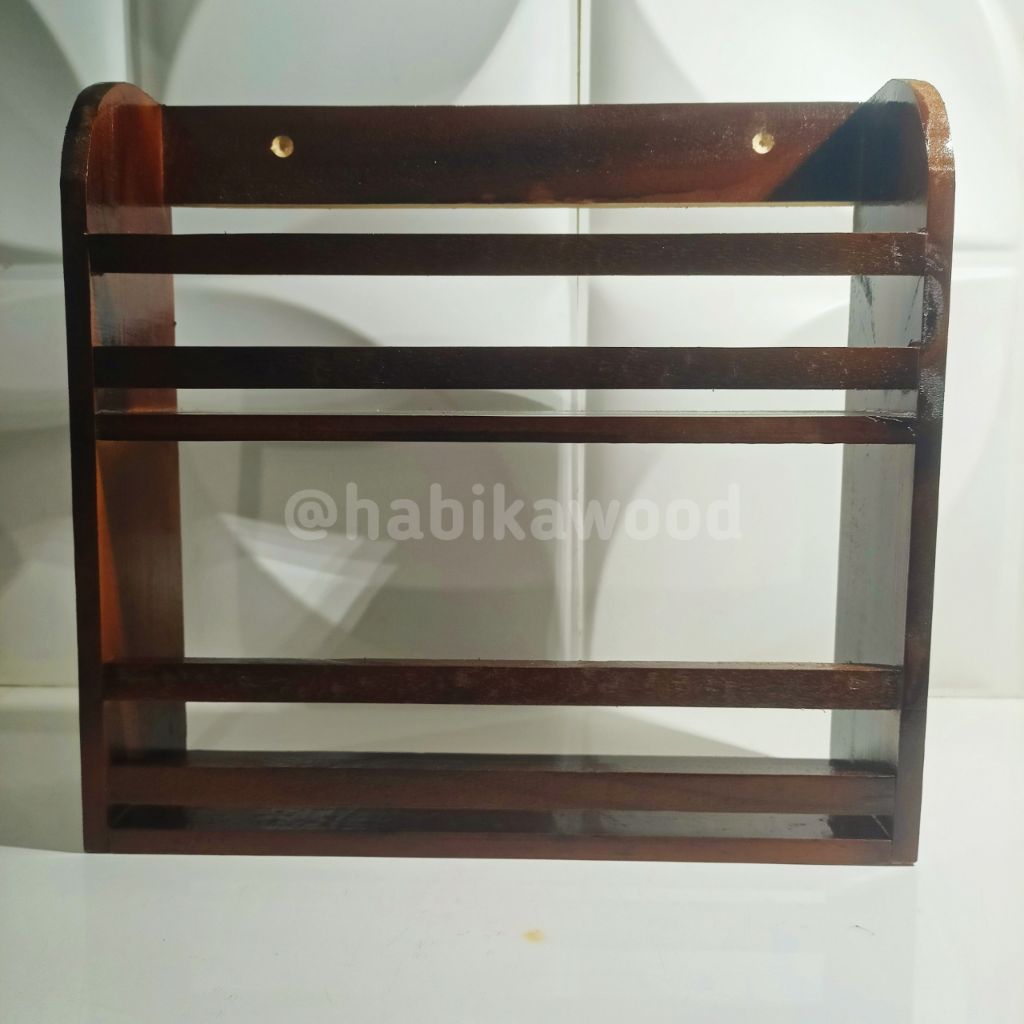 RAK BUMBU 2 SUSUN | RAK KAYU BUMBU 2 SUSUN GANTUNG | RAK BUMBU SERBAGUNA